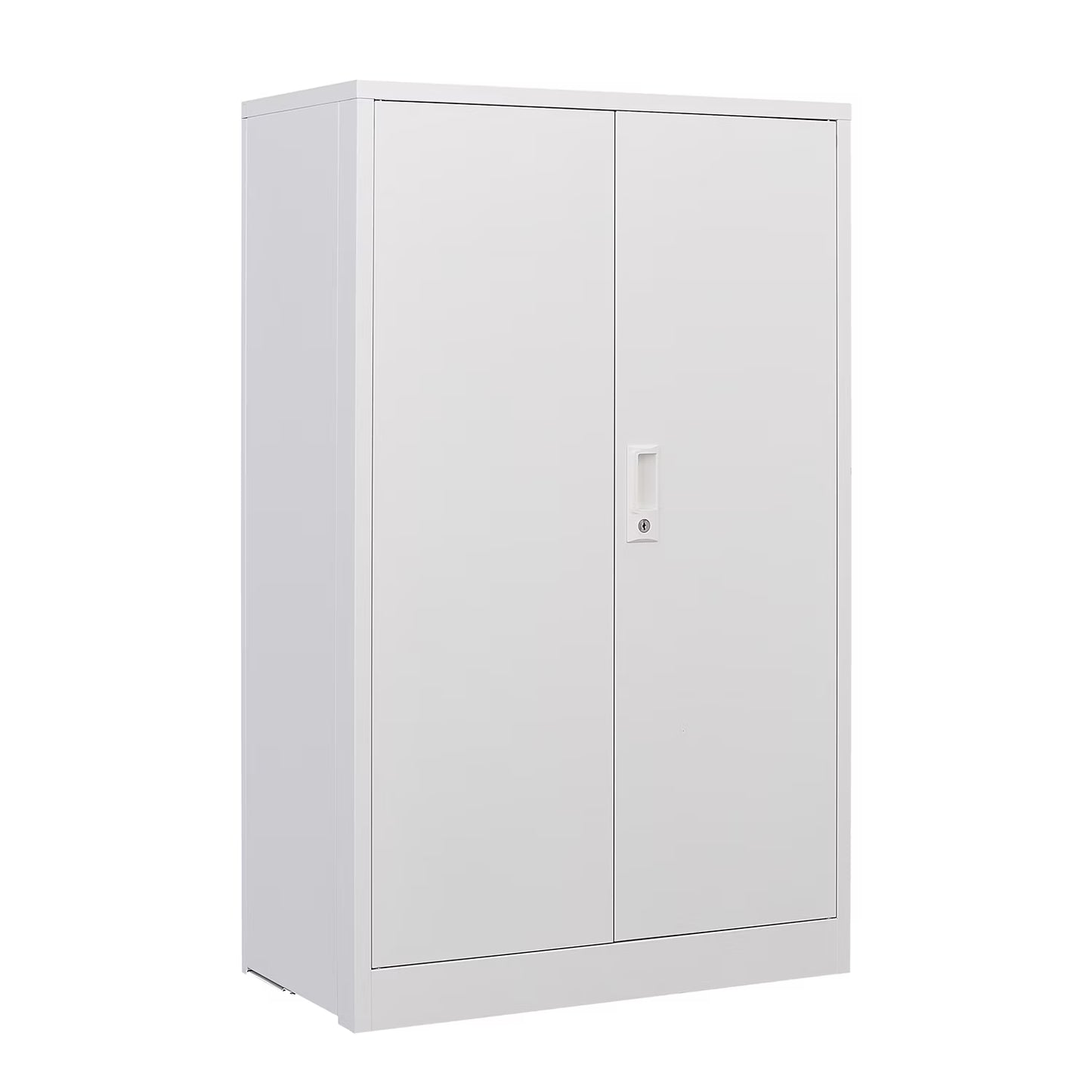 Metal Storage Cabinet with Locking Doors and Adjustable Shelf, 42" Folding Filing Storage Cabinet, Folding Storage Locker Cabinet for Home Office School Garage, White