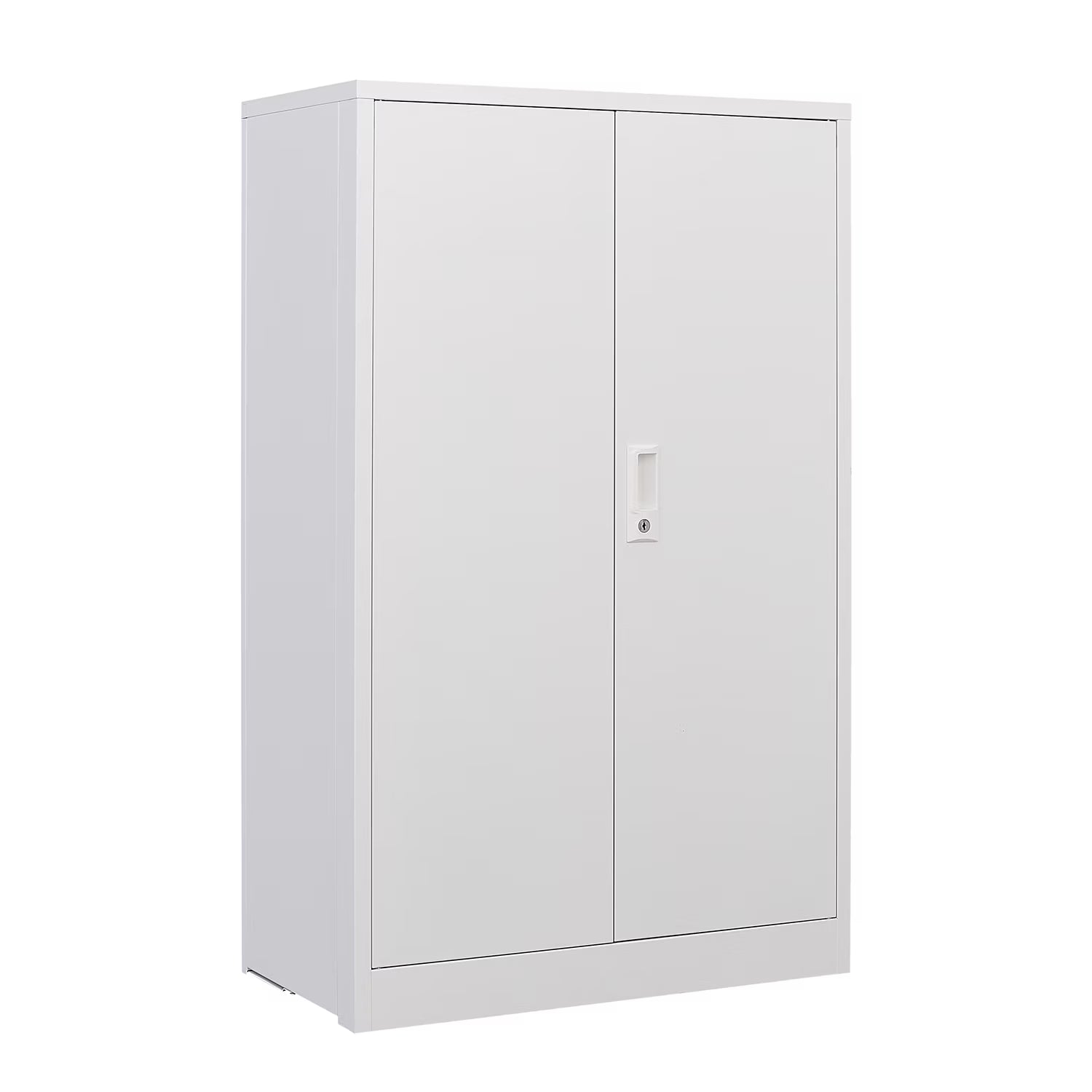 Metal Storage Cabinet with Locking Doors and Adjustable Shelf, 42" Folding Filing Storage Cabinet, Folding Storage Locker Cabinet for Home Office School Garage, White
