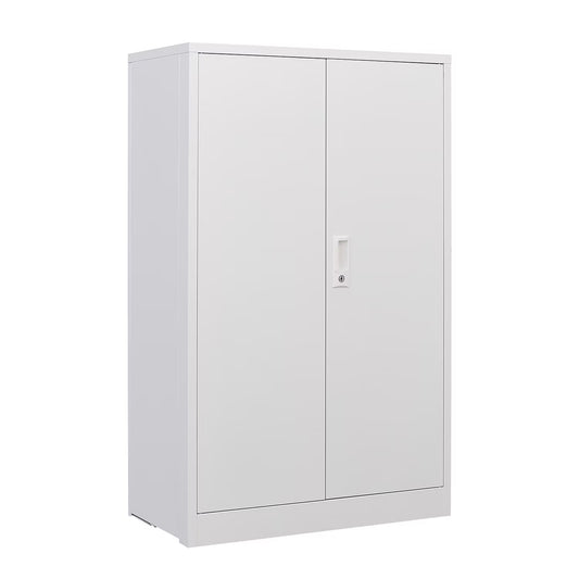 Metal Storage Cabinet with Locking Doors and Adjustable Shelf, 42" Folding Filing Storage Cabinet, Folding Storage Locker Cabinet for Home Office School Garage, White