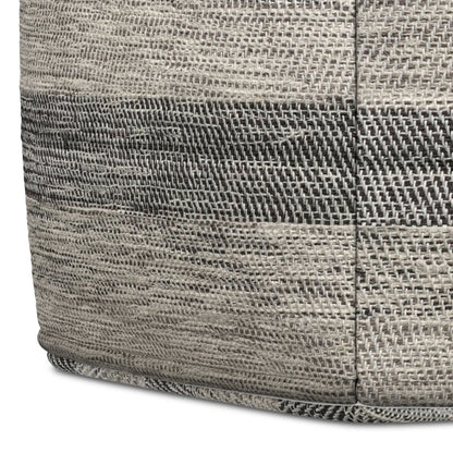 Clay Boho Square Pouf in Grey Melange Cotton