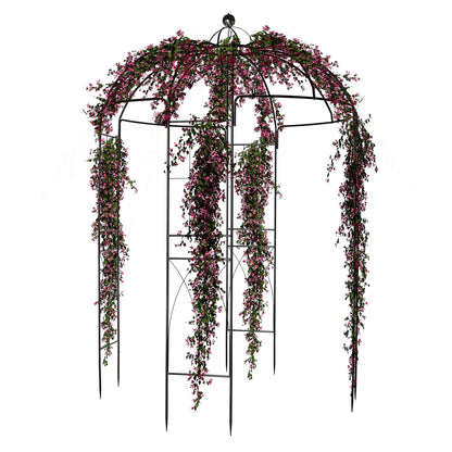 IVV Birdcage Shape Garden Arch, 8.9'Hx6.8'Dia, Pergola Plant Climbing Trellis Arbor Heavy Duty Metal Gazebo Garden Arch for Outdoor Arbor Climbing Plants Backyard Patio Wedding Ceremony, Black