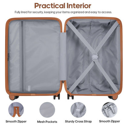MIUSSE Carry on Luggage Set 3 Piece Hard Shell Luggage Sets with Spinner Wheels TSA Lock Carry on with Backpack Set