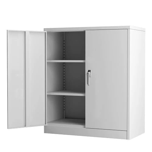 Supeer Black Metal Storage Cabinet, 72" Locking Steel Storage Cabinet with Shelves, Tall Metal Garage Cabinet Lockable Cabinets for Home Office