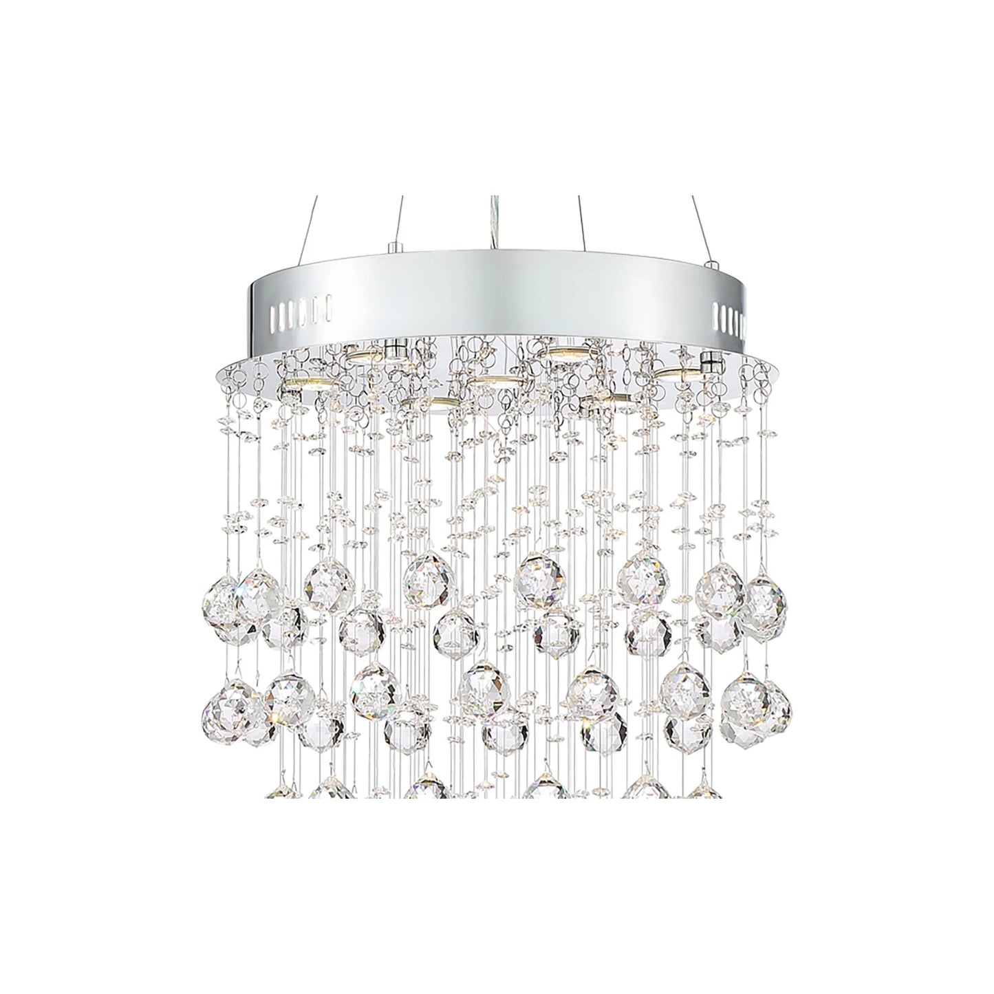 Vienna Full Spectrum Aida Chrome Chandelier Lighting 18" Wide Modern Pouring Crystal Glass Globes 7-Light Fixture for Dining Room House Kitchen Island