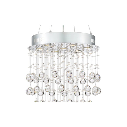Vienna Full Spectrum Aida Chrome Chandelier Lighting 18" Wide Modern Pouring Crystal Glass Globes 7-Light Fixture for Dining Room House Kitchen Island