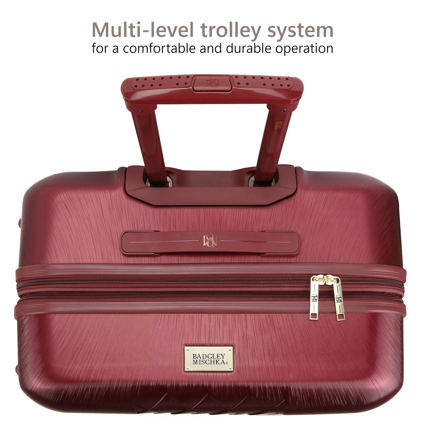 BADGLEY MISCHKA Diamond 3 Piece Expandable Luggage Set (Burgundy)