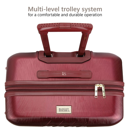 BADGLEY MISCHKA Diamond 3 Piece Expandable Luggage Set (Burgundy)