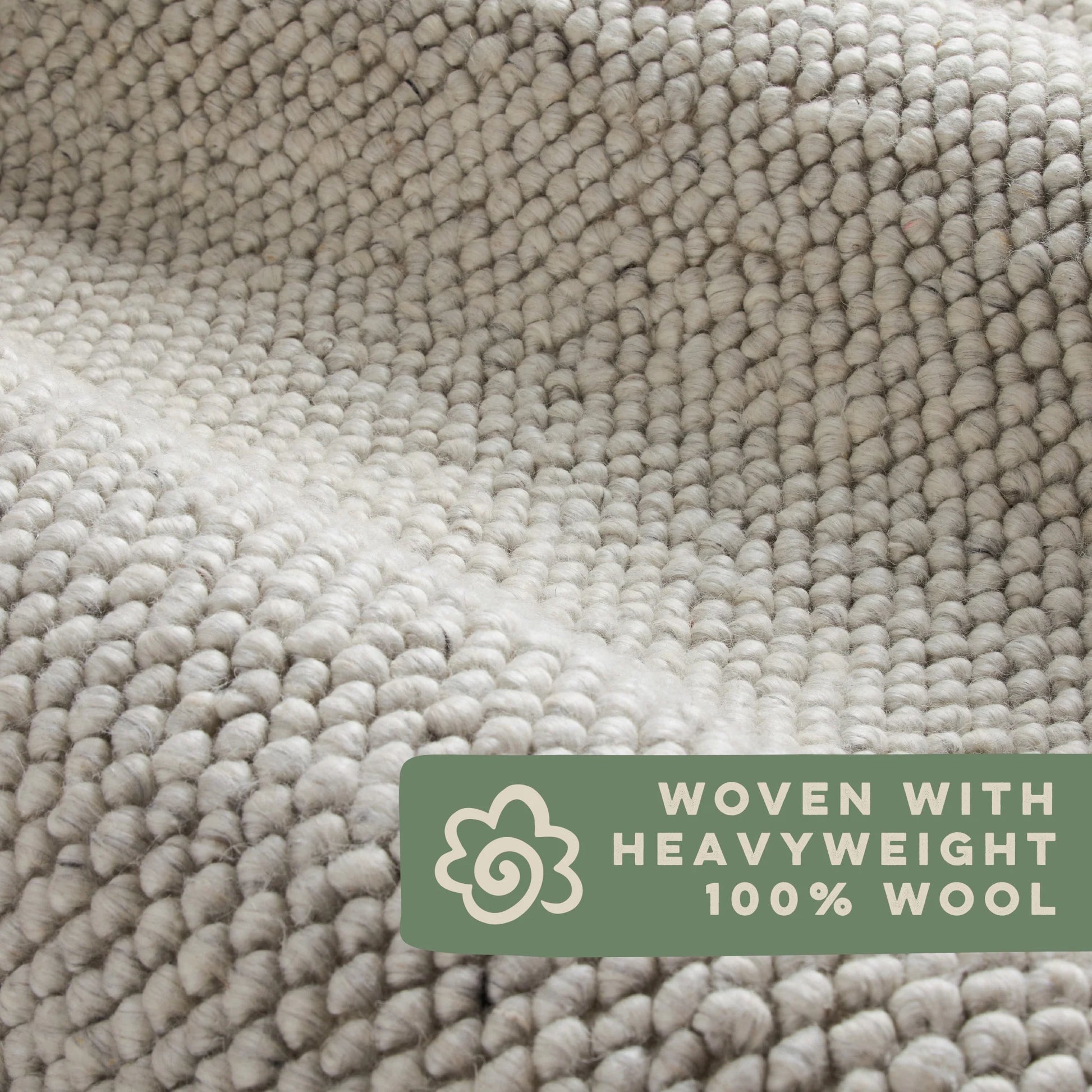 TOWN & COUNTRY TERRA Olea Bubble Texture Handcrafted 100% Wool Area Rug, Beige, 5'x7°