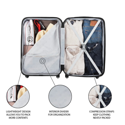 Protege 2-Piece Hardside Rolling Luggage Set, Blue