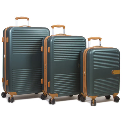 Dejuno Garland Hardside 3-Piece Spinner Luggage Set With USB Port - Burgundy