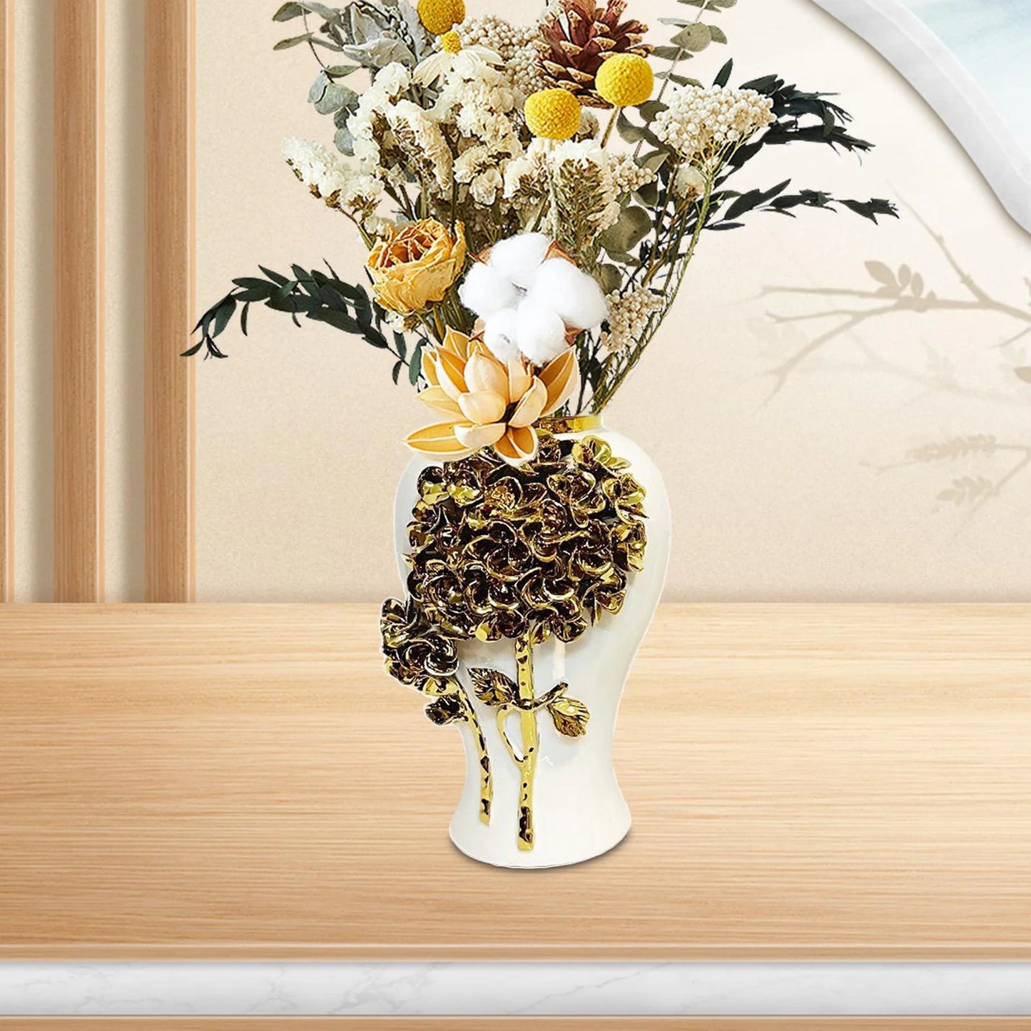 YWJLQH Ceramic Vase Decorative Accessories Plants Holder Organizer Porcelain Ginger