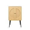 GZXS Storage Cabinet with 2 Rattan Doors & 2 Drawers, Mid Century Modern Buffet Sideboard Kitchen Cupboard for Living Room, Bedroom, Hallway, Home Office, Natural