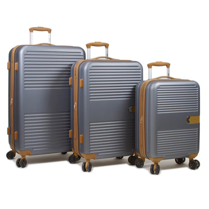 Dejuno Garland Hardside 3-Piece Spinner Luggage Set With USB Port - Burgundy