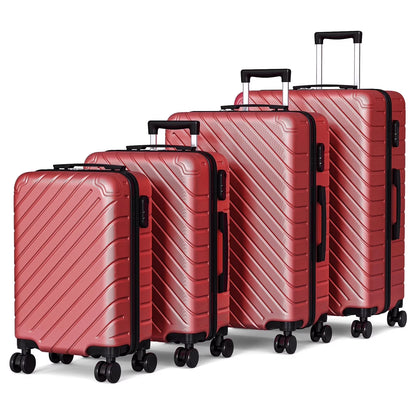Apelila 4 Piece Luggage Sets Waterproof Durable Ultra-Light Hardside Spinner Suitcase Set Extra Large Capacity with 360° Silent Wheels 3-Level Handles Lightweight Travel Luggage Free Covers & Hangers