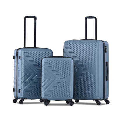 3 Piece Luggage Sets, ABS Lightweight Suitcase(20/24/28), Carry on Hard-Shell Luggage with 2 Hooks, Telescopic Handle, Spinner Wheels and TSA Lock, Yellow