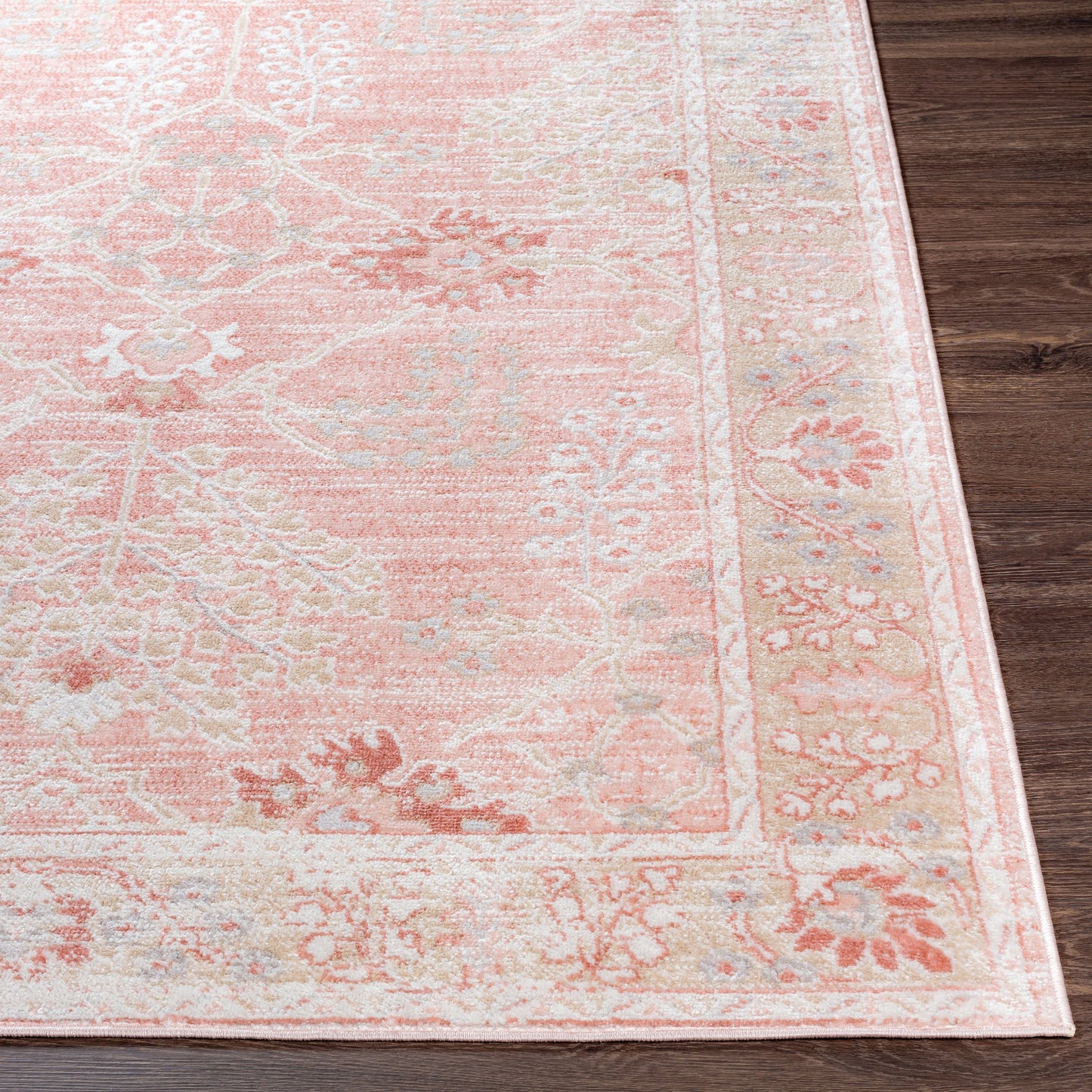 Livabliss St Tropez Vintage Medallion Area Rug,5'3" x 7',Blush