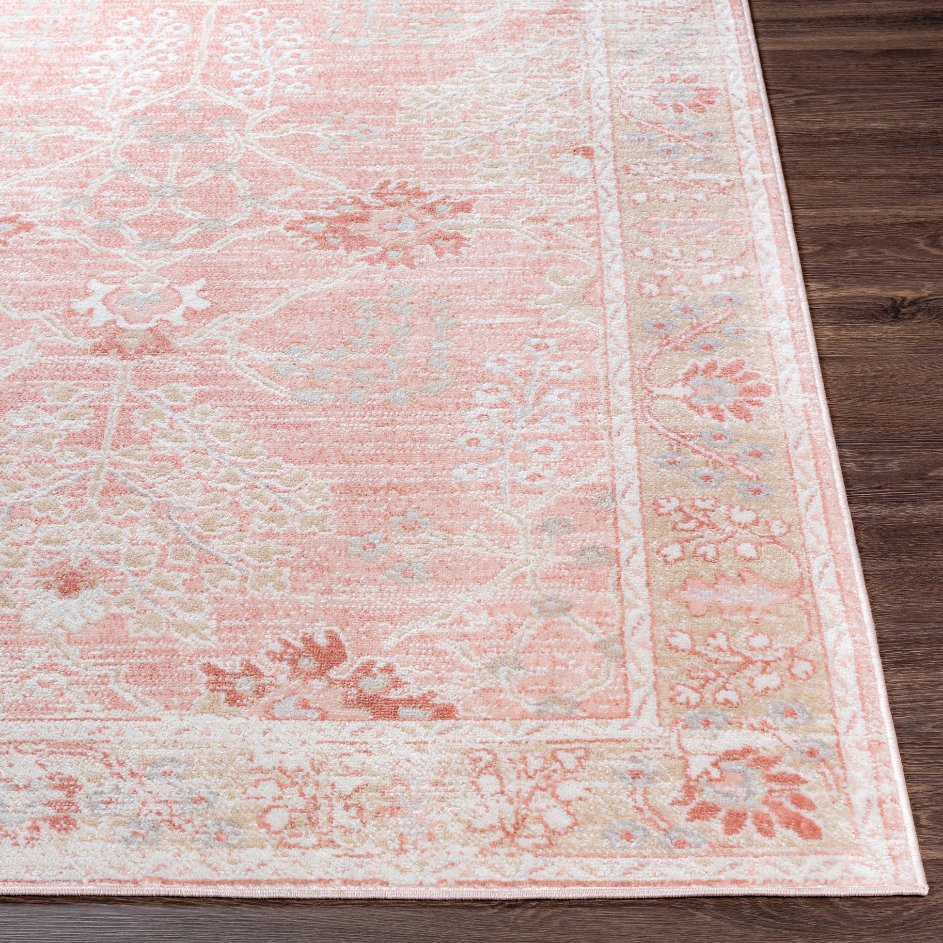 Livabliss St Tropez Vintage Medallion Area Rug,5'3" x 7',Blush
