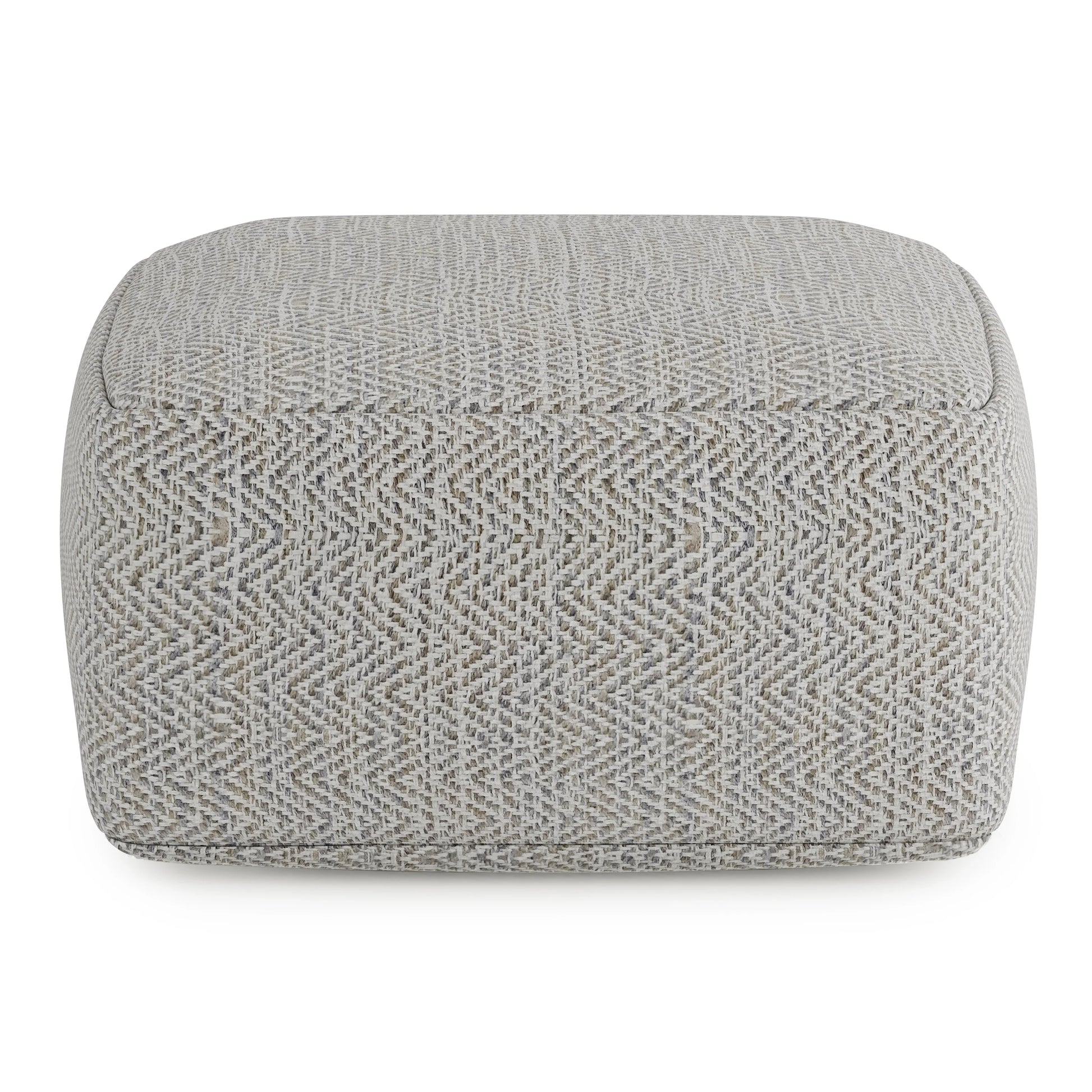 WyndenHall Terri Square Pouf Patterned Grey Melange Casual,Transitional