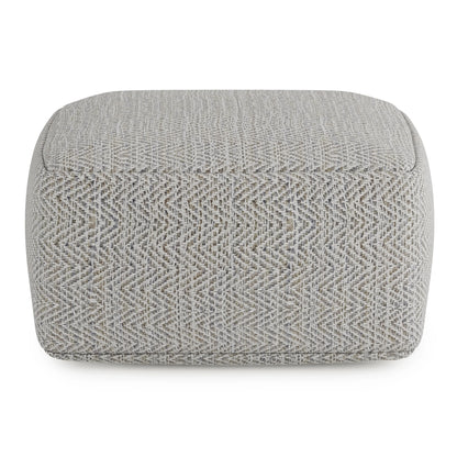 WyndenHall Terri Square Pouf Patterned Grey Melange Casual,Transitional