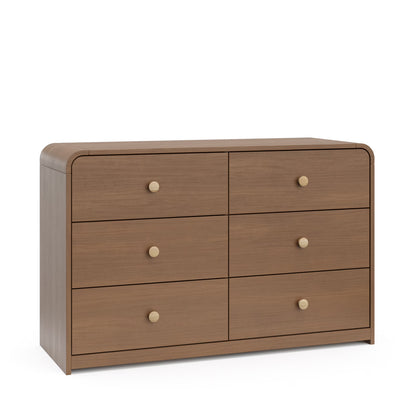Storkcraft Santos 6 Drawer Nursery Double Dresser, White