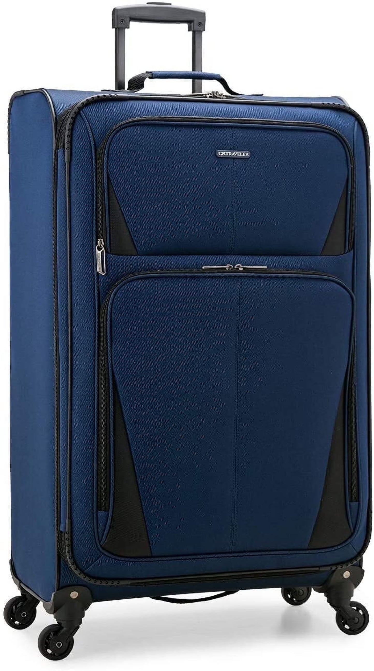 U.S. Traveler Aviron Bay Expandable Softside Luggage with Spinner Wheels, Navy, 31" Checked Large