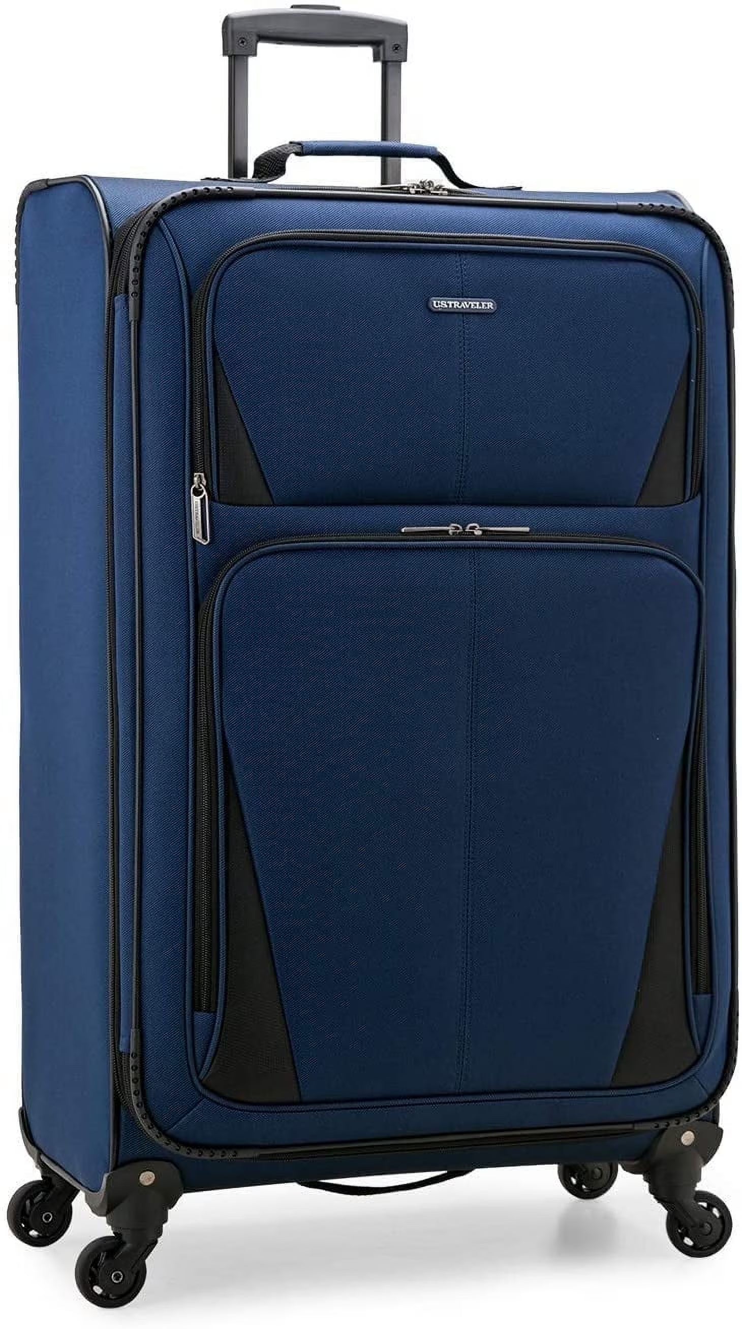 U.S. Traveler Aviron Bay Expandable Softside Luggage with Spinner Wheels, Navy, 31" Checked Large