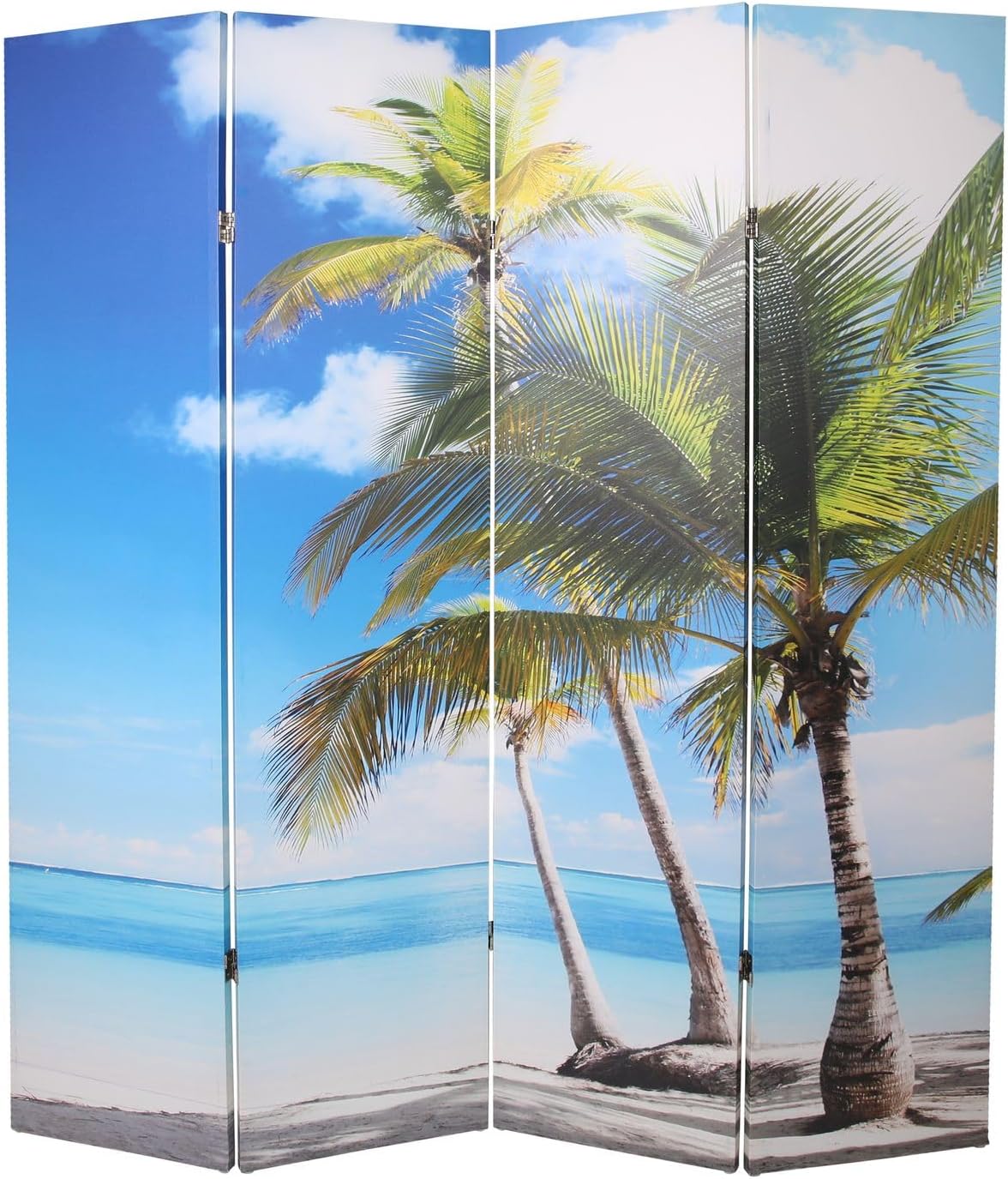 Legacy Decor 4 Panel Room Divider Privacy Screen Double Side Digital Print New York Central Park Bow Bridge