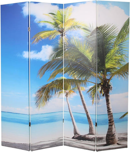 Legacy Decor 4 Panel Room Divider Privacy Screen Double Side Digital Print New York Central Park Bow Bridge