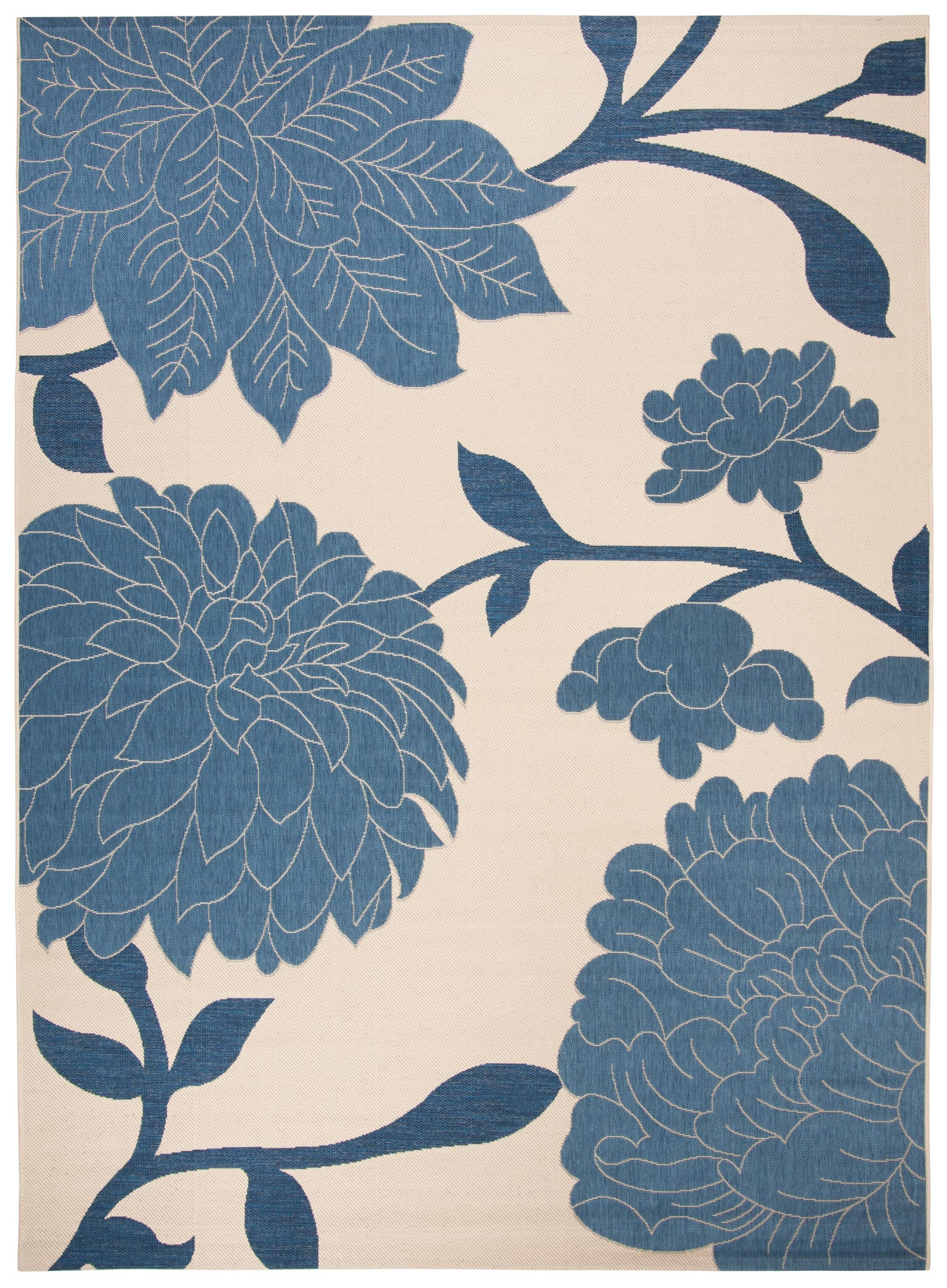 SAFAVIEH Courtyard Tyson Floral Indoor/Outdoor Area Rug, Beige/Blue, 9' x 12'