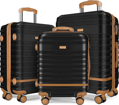 5 Piece Luggage Sets and Travel Duffel Bag, ABS Hardshell Hardside Checked Luggage with TSA Lock and Double Spinner Wheels Suitcase, Deep Blue