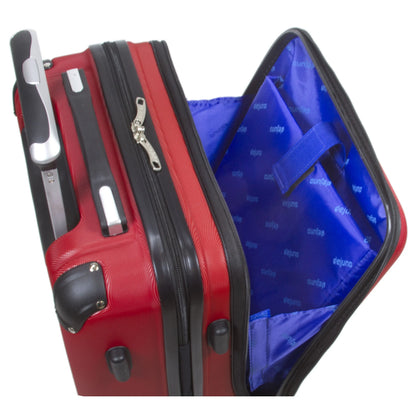 Dejuno Compact Hardside 20-inch Carry-on Luggage with Laptop Pocket - Red
