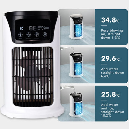 KIZOCAY Portable air conditioner with 6 air speeds, 60° & 120° automatic oscillating evaporative air conditioning fan, quite air cooler humidifier, suitable for home office outdoor, white