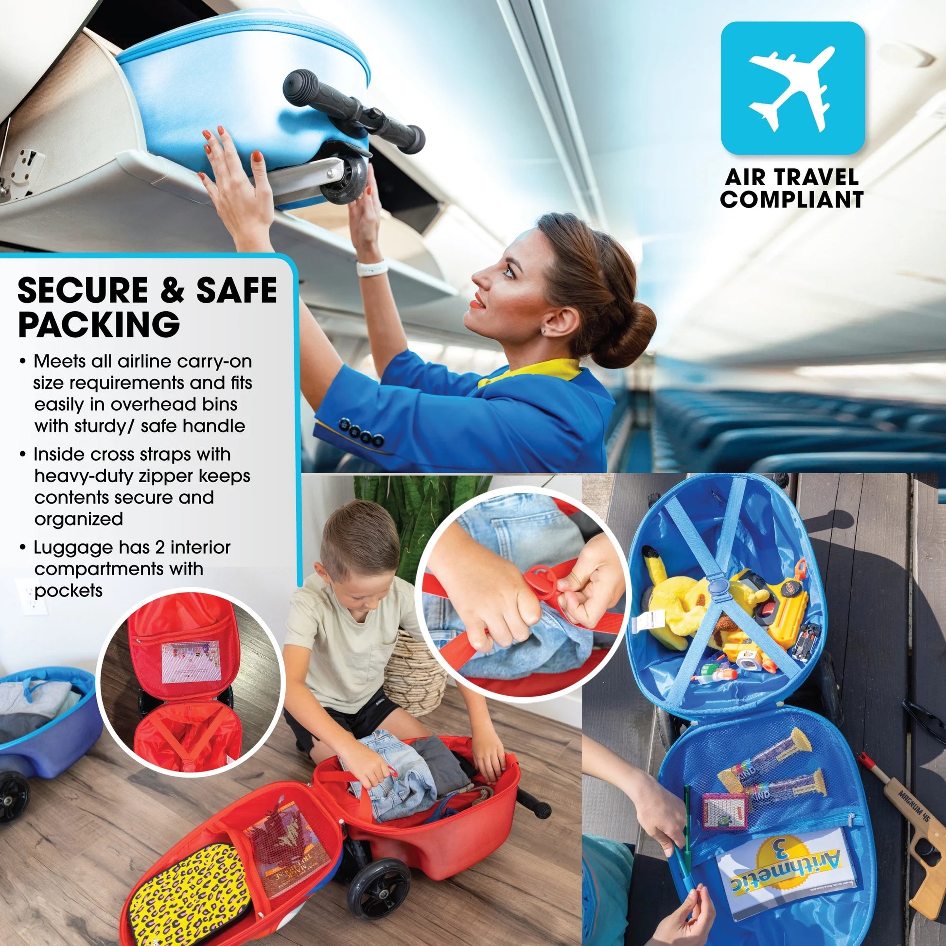 Kiddietotes 20" Child Hardside Kids Travel Luggage