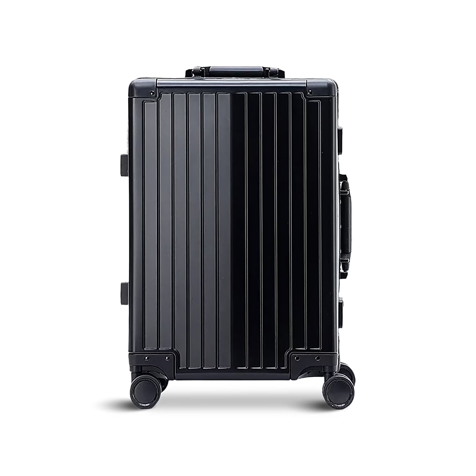 HDUTNGISN 14"x7.8°x19.6" Aluminum Carry-On Luggage Airline Approved,Zipperless Hard Shell with Spinner Wheels (20"Black)