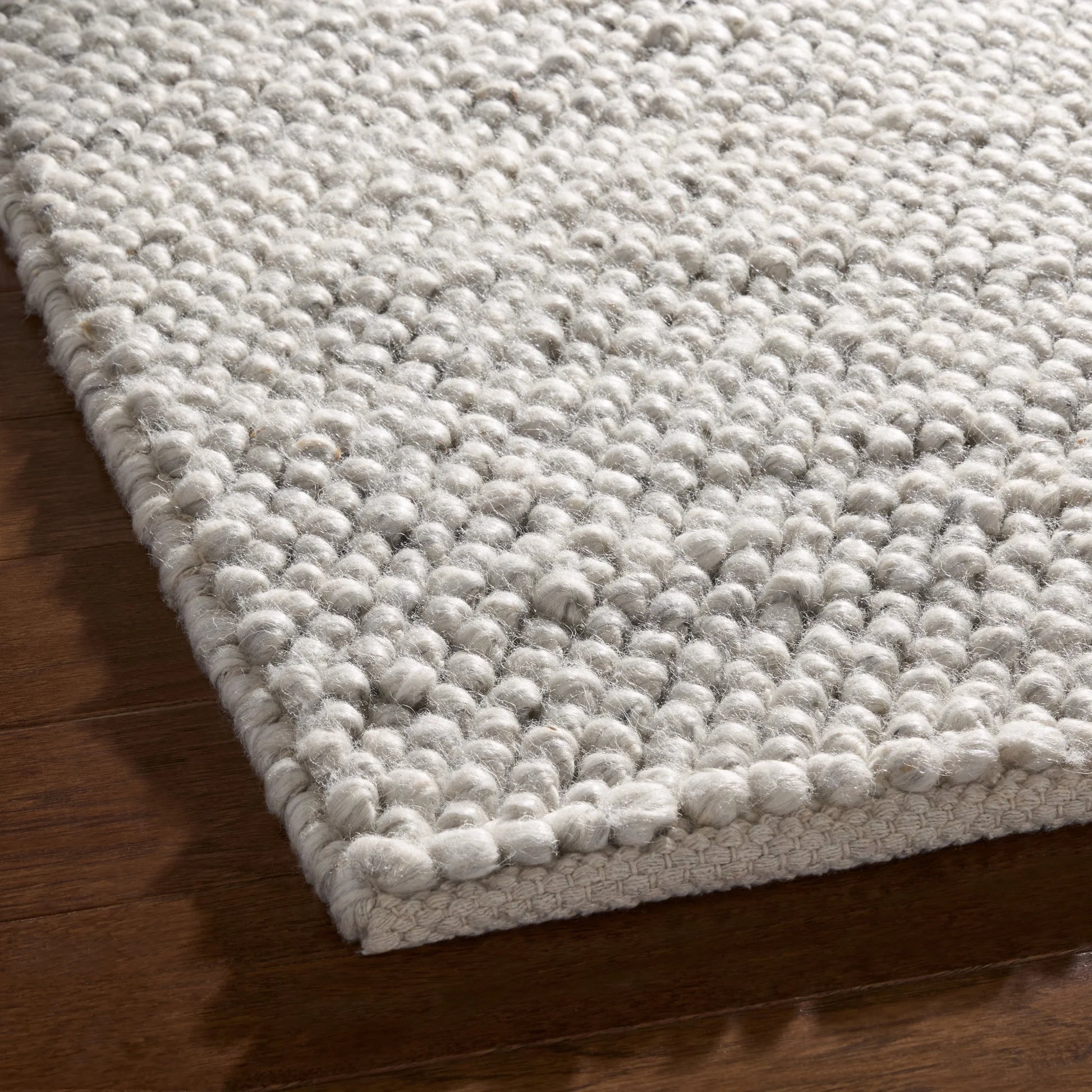 TOWN & COUNTRY TERRA Olea Bubble Texture Handcrafted 100% Wool Area Rug, Beige, 5'x7°