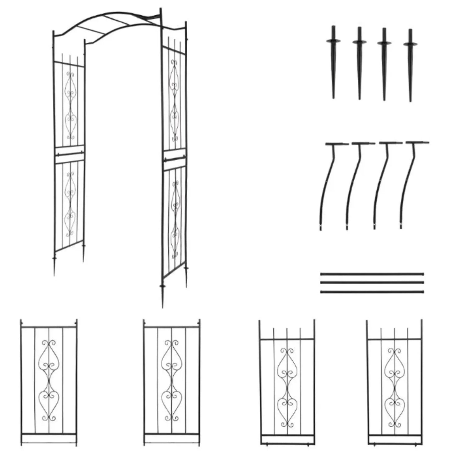 Ktaxon 7' Wooden Arbor Garden Arbor Trellis Arch Outdoor Backdrop Stand Archway for Plants Wedding, Diamond-shaped