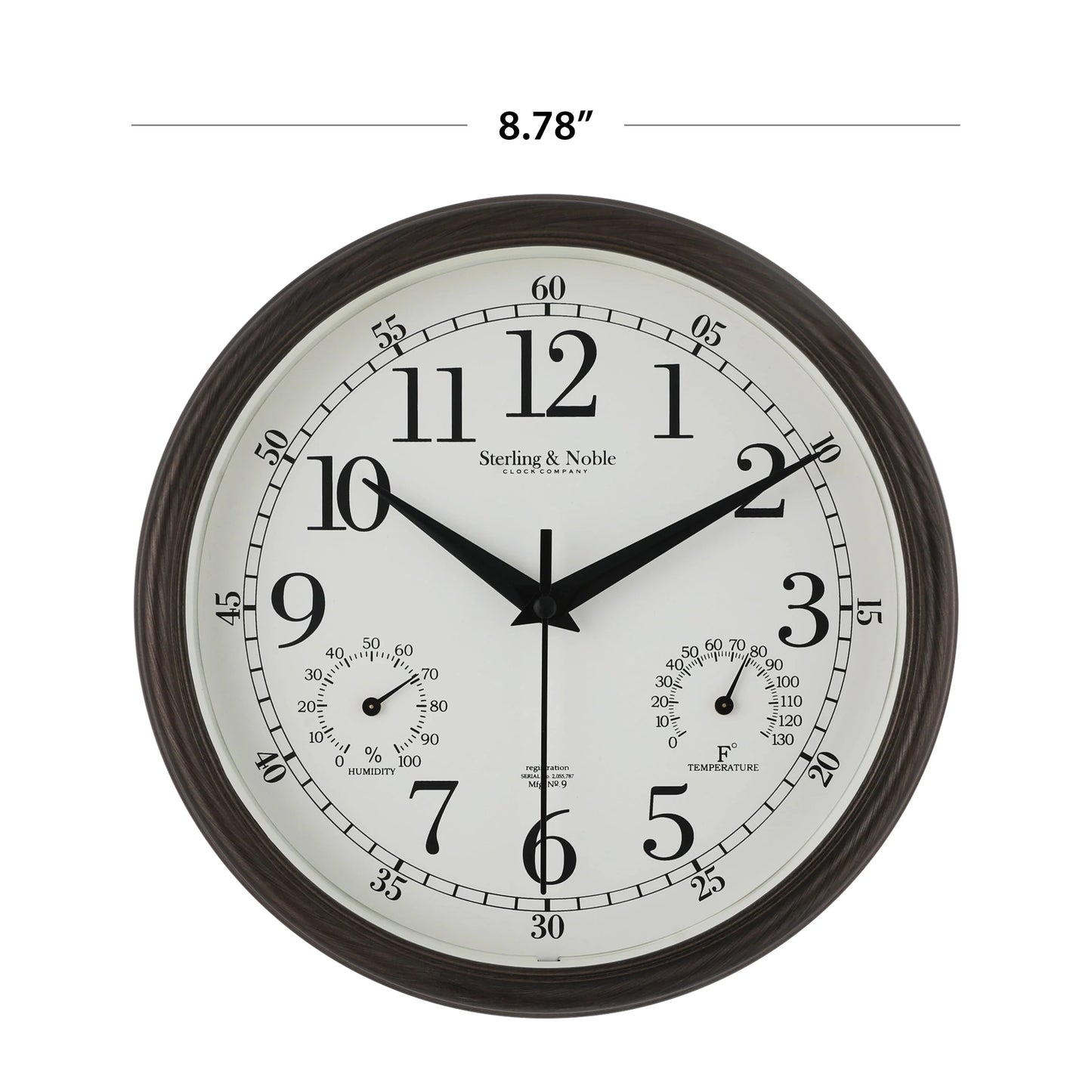 Mainstays 8.75" Indoor/Outdoor Antique Bronze Round Arabic Analog Wall Clock