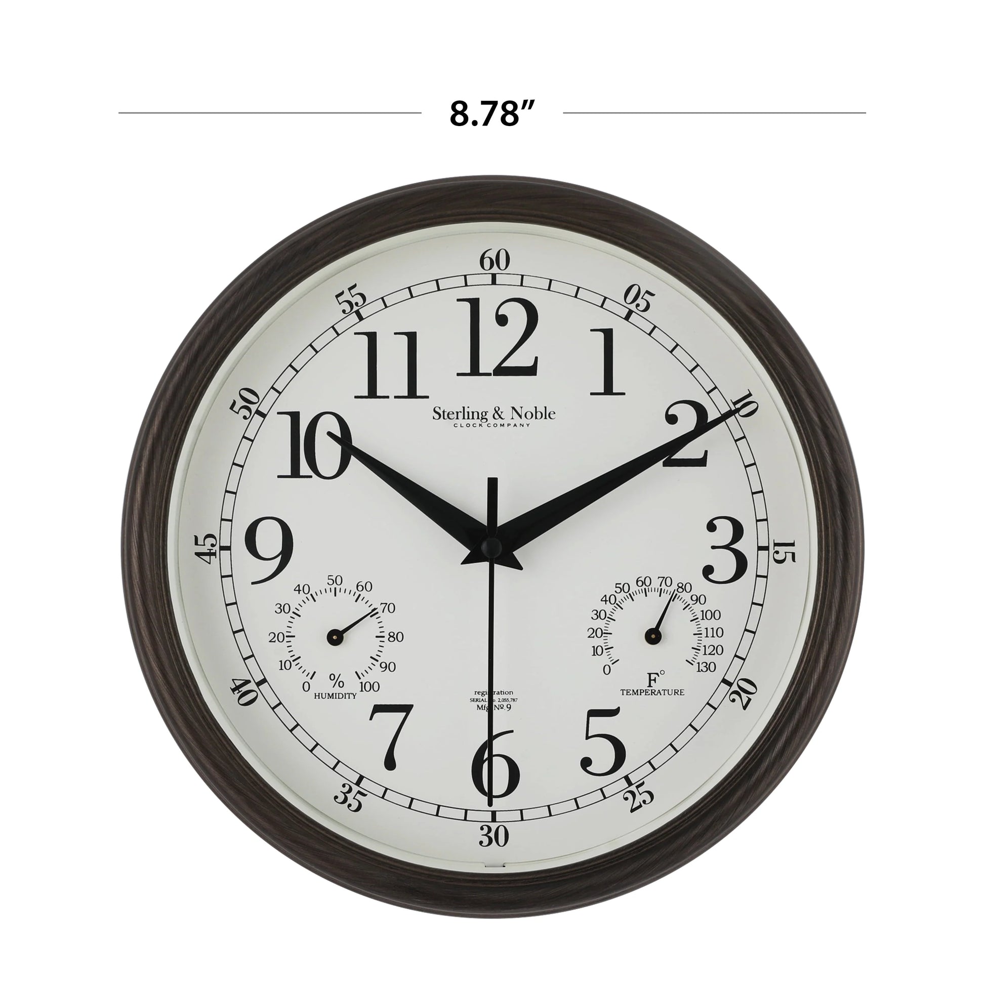 Mainstays 8.75" Indoor/Outdoor Antique Bronze Round Arabic Analog Wall Clock
