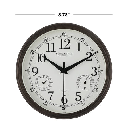 Mainstays 8.75" Indoor/Outdoor Antique Bronze Round Arabic Analog Wall Clock