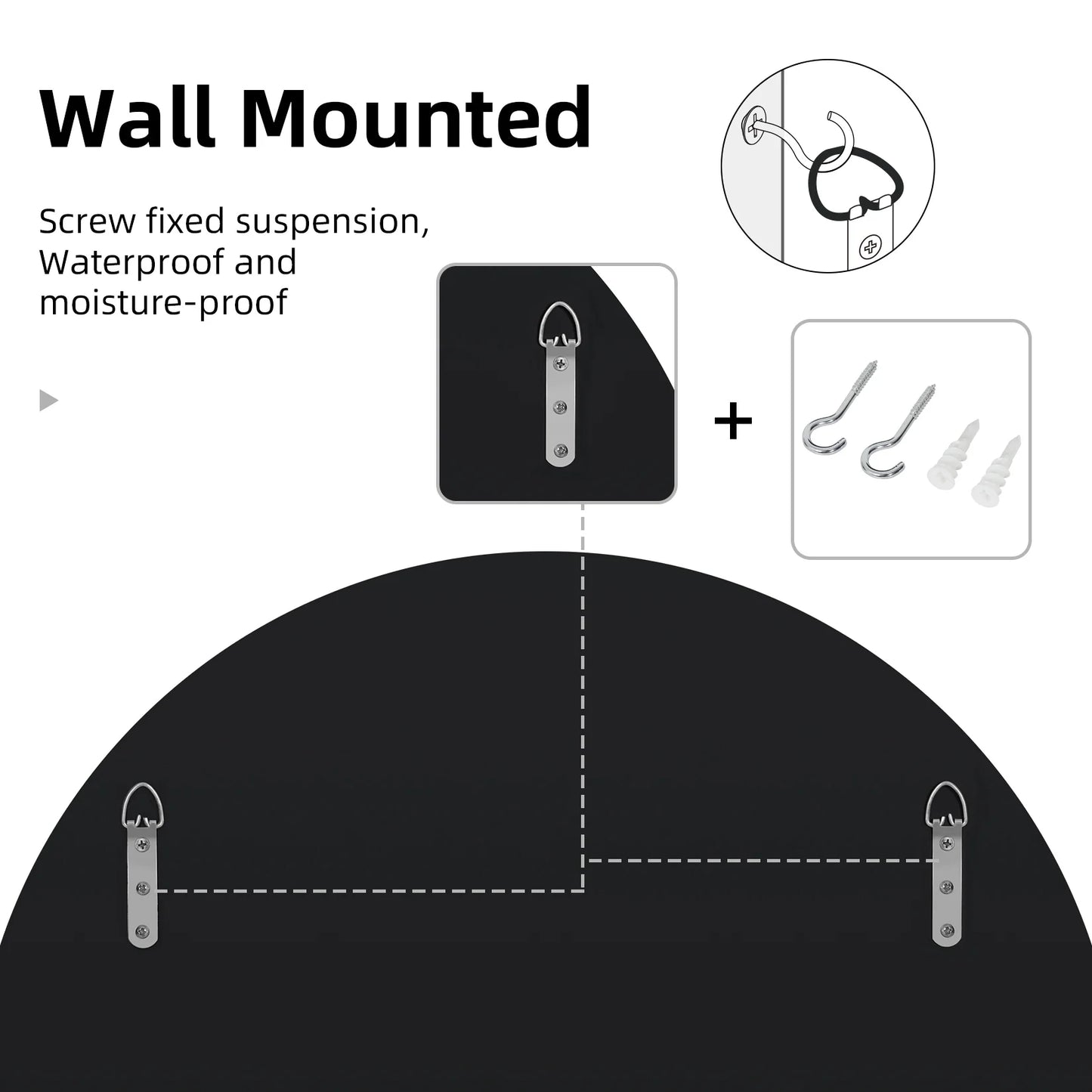 fliptrade Large Round Accent Beveled Wall Mirror 24"