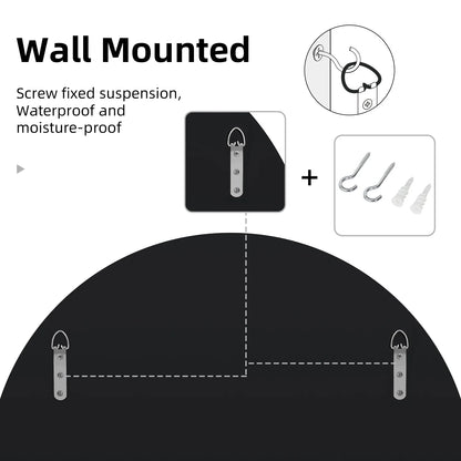fliptrade Large Round Accent Beveled Wall Mirror 24"