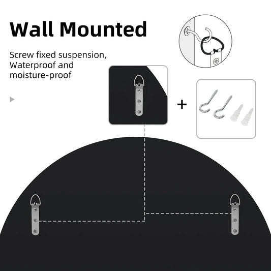 fliptrade Large Round Accent Beveled Wall Mirror 24"