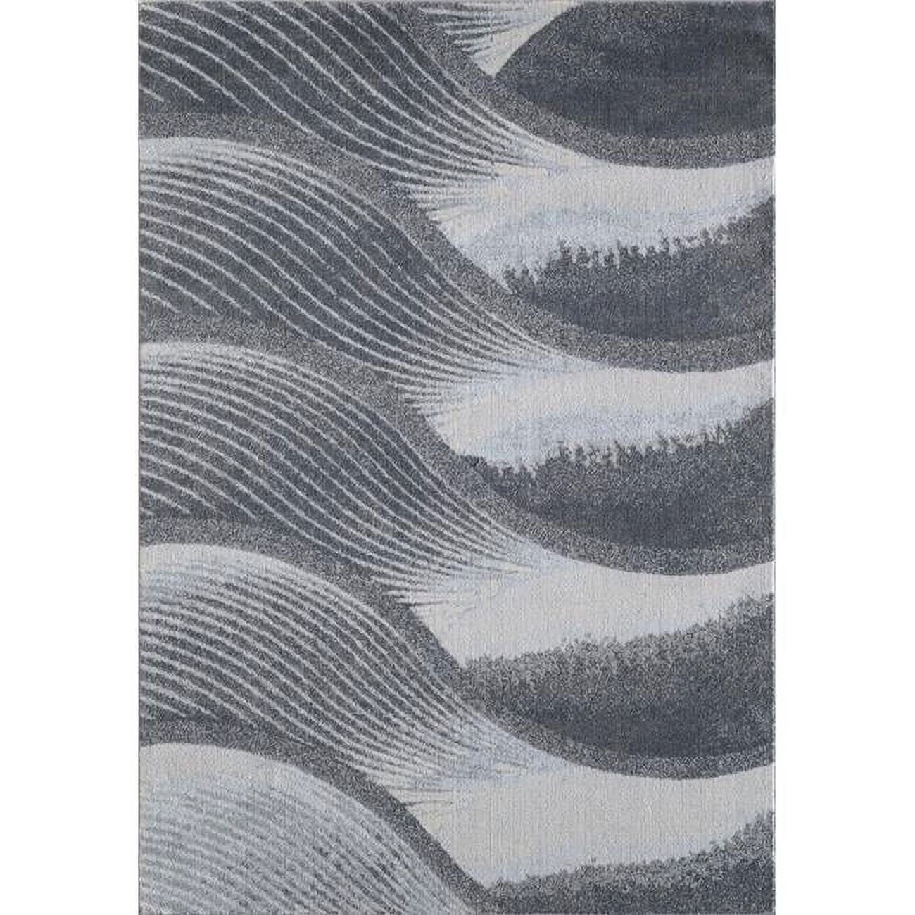 HomeRoots 8 x 11 ft. Abstract Waves Modern Area Rug - Grey & Blue