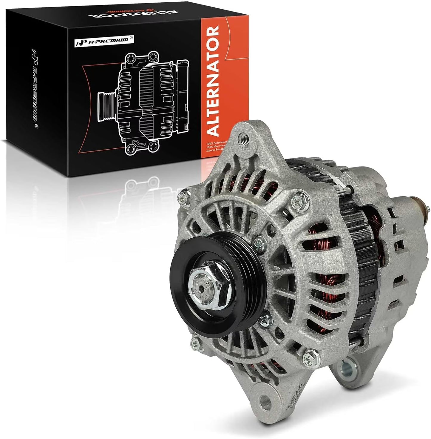 A-Premium Alternator Compatible with Chevrolet Metro, Tracker & GMC Tracker & Suzuki Sidekick, Swift, X-90 & Pontiac Firefly, Sunrunner & Geo Metro, Tracker, 12V 55A 4-Groove Pulley Clockwise