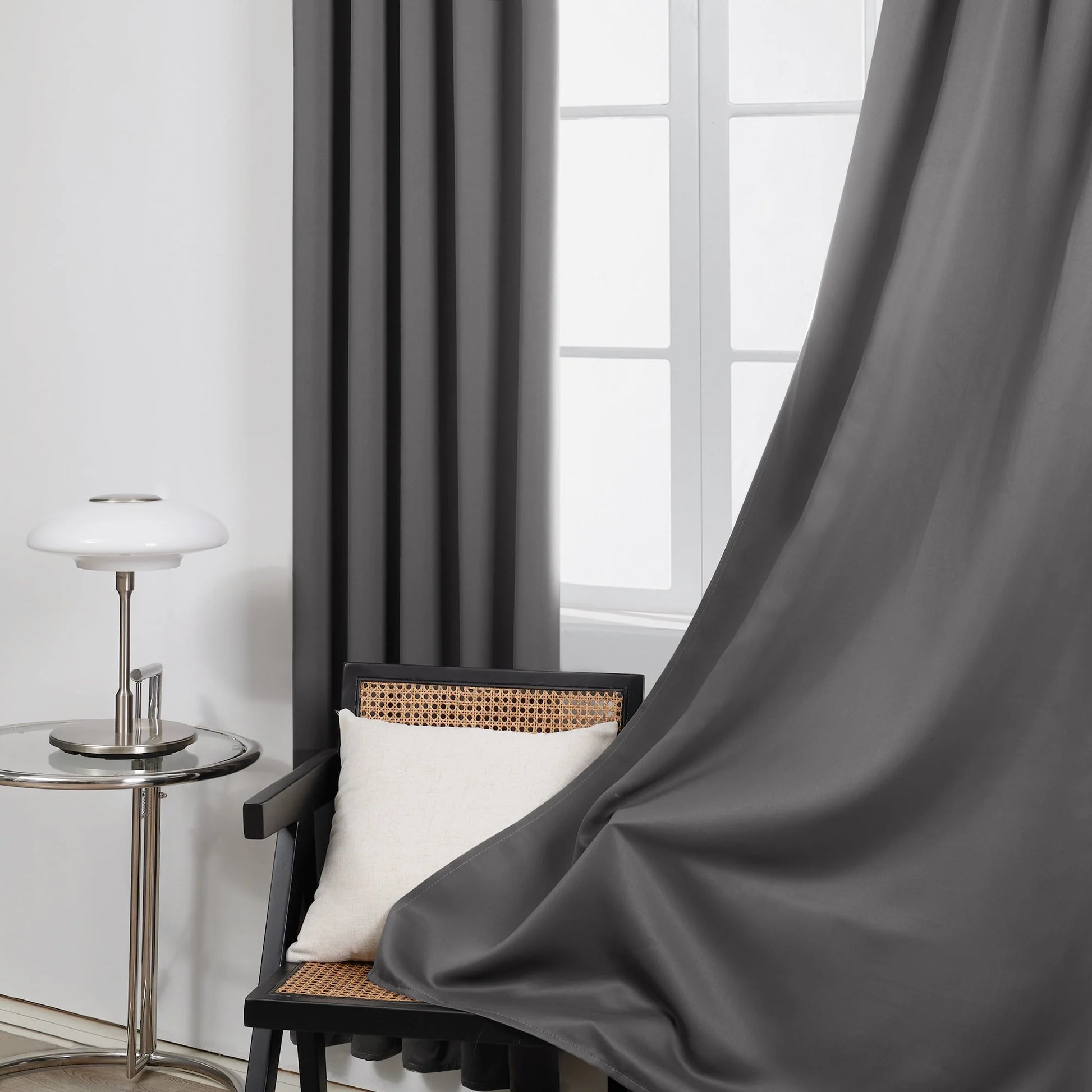 Deconovo Bedroom Blackout Curtains Rod Pocket Light Block Window Drapes for Home Decor, Set of 2, 42 x 72 inch, Black