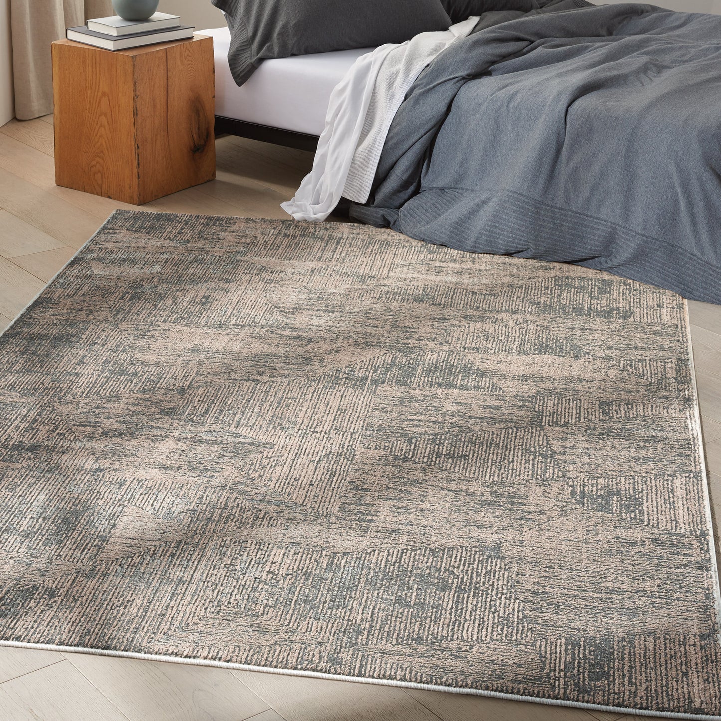 Calvin Klein Luminosity Black Ivory Area Rug, 5'3' x 7'3'