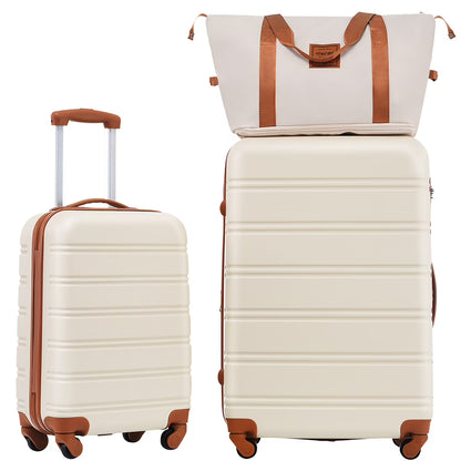 Spaco Hardshell Luggage Sets 2Pcs + Bag Spinner Suitcase with TSA Lock Lightweight 20" + 28"