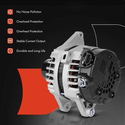 A-Premium Alternator Compatible with Kia Soul 2017-2019, Rio 2018-2019, Seltos 2021 & Hyundai Accent 2018-2019, 1.6L, 12V 130A 6-Groove Clutch Pulley Clockwise, Replace# 2626125, 373002B970