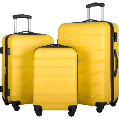 Tcbosik Luggage Sets, 3 Piece Set Hardside Suitcases with Spinner Wheels, 20/24/28 Travel Luggage Lightweight, Dark Blue