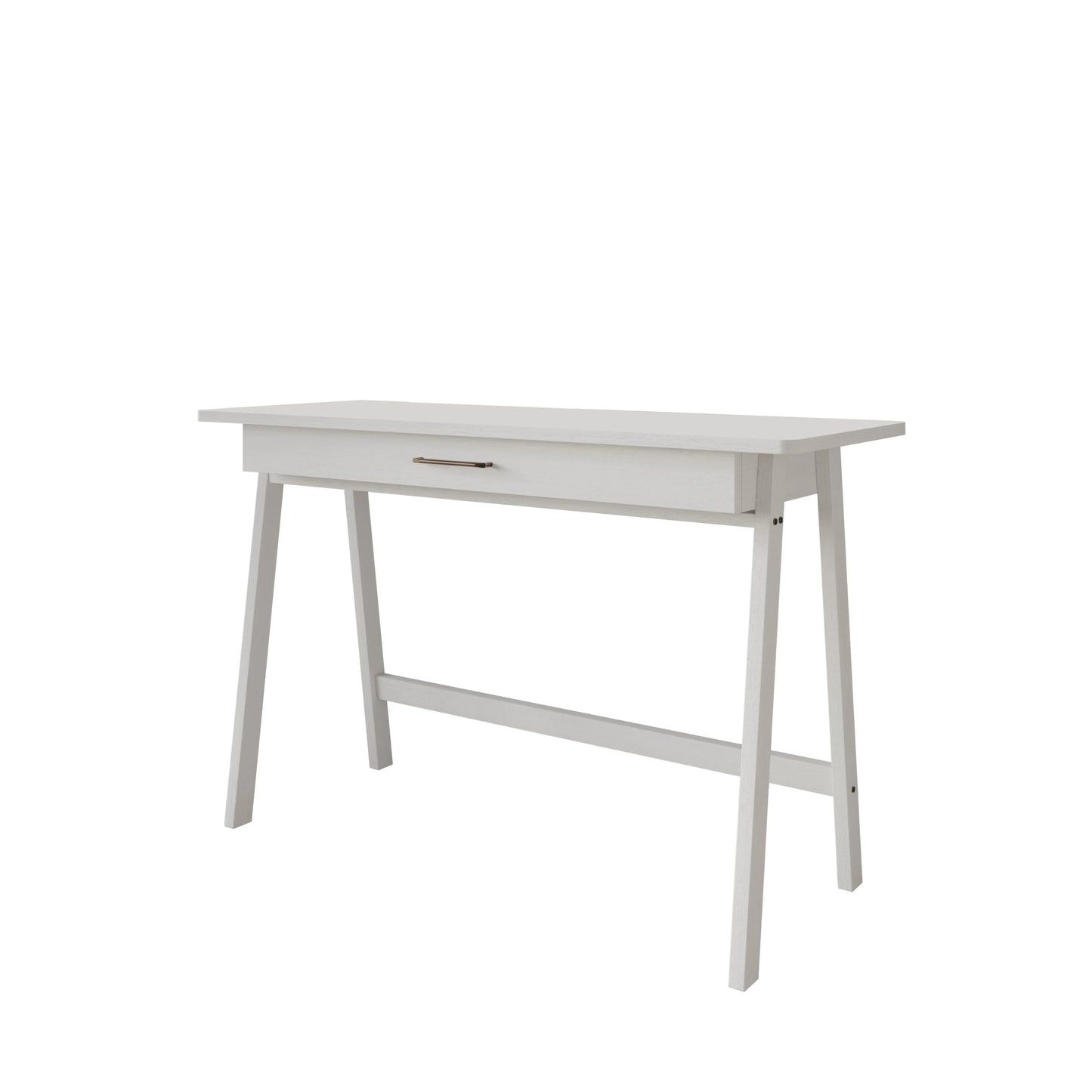 Home Design Serafina Writing Desk with Spacious Tabletop and Built-In Drawer, Modern Clean-Lined Design for Home Office, Study Space, or Remote Work, White